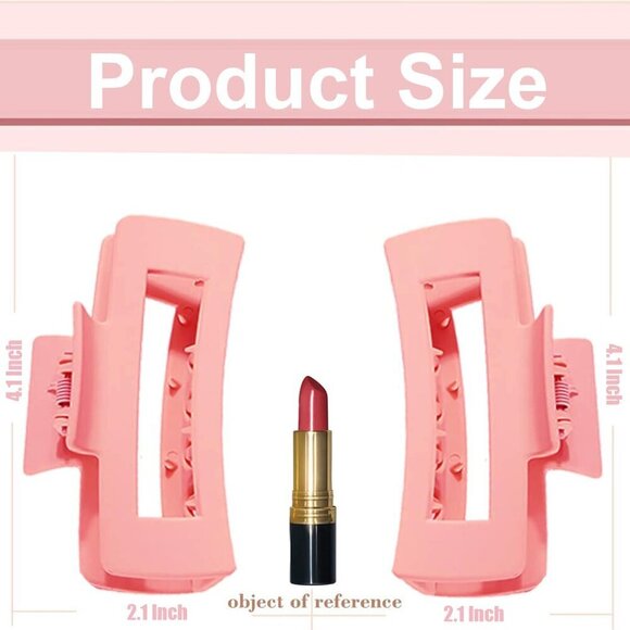 Hair Claw Clips Large Non-slip Pink Hair Accessories for Women and Girls